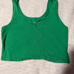 wild fable Green Scoop-Neck Cropped Tank